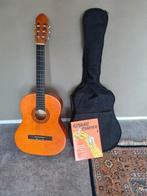 Spaanse gitaar + hoes + boekje, Ophalen of Verzenden, Zo goed als nieuw, Klassieke of Spaanse gitaar, Met koffer