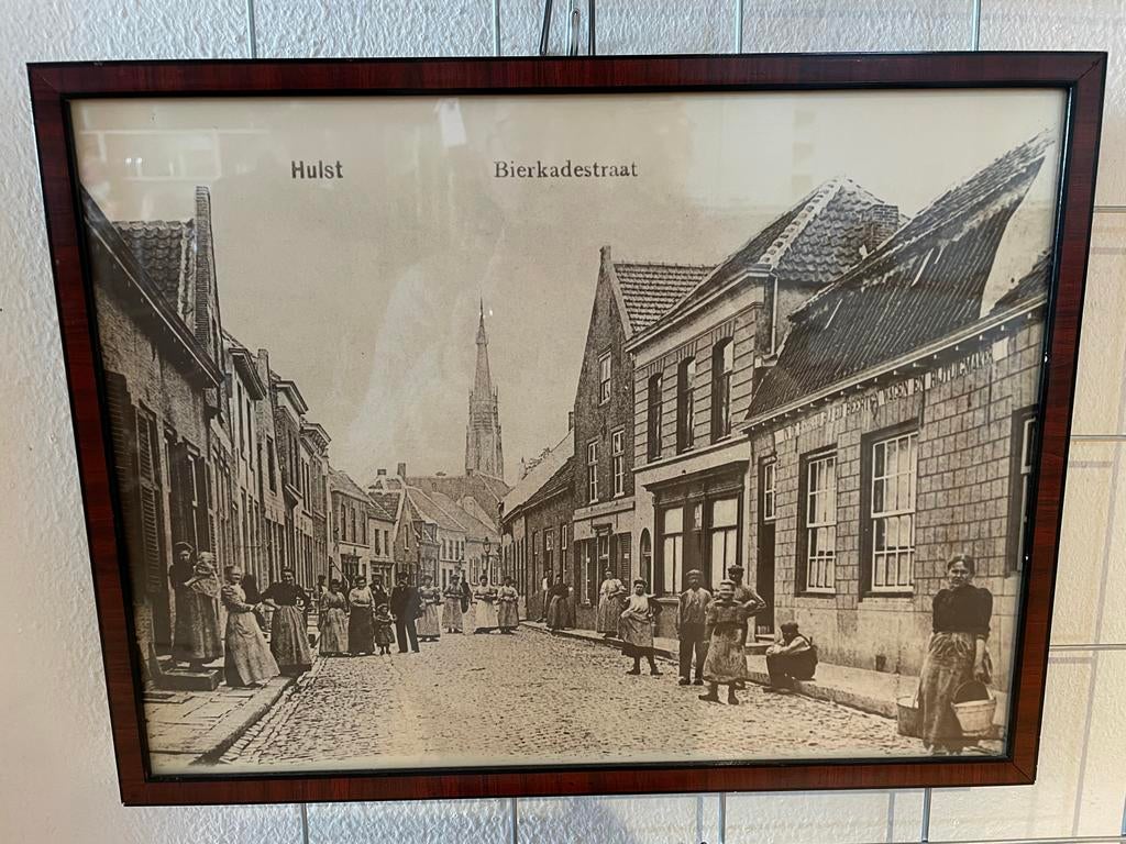 Oude foto Bierkadestraat Hulst, Antiek en Kunst, Kunst | Tekeningen en Foto's, Ophalen of Verzenden
