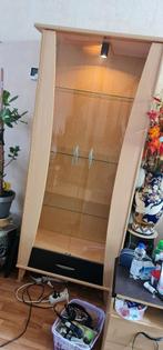 Vitrinekast, Huis en Inrichting, Kasten | Vitrinekasten, Ophalen, Gebruikt, 50 tot 100 cm, Beuken print met zwart