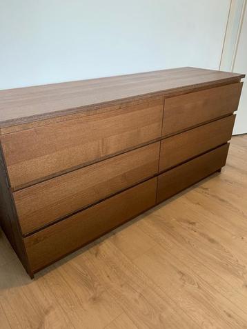 Ikea Malm ladekast walnoot bruin