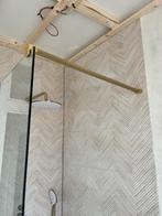 ZGAN! Douchewand 100cm met houder van geborsteld messing, Ophalen, Nieuw, Douche
