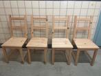 4 mooie grenen stoelen,. Zo goed als nieuw., Huis en Inrichting, Stoelen, Ophalen, Zo goed als nieuw, Bruin