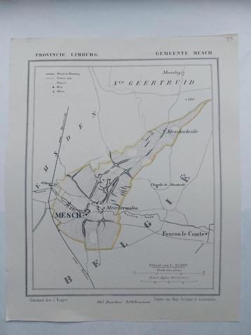 35 / Mesch Fouron le Comte Limburg Litho 1866 van J. Kuyper beschikbaar voor biedingen