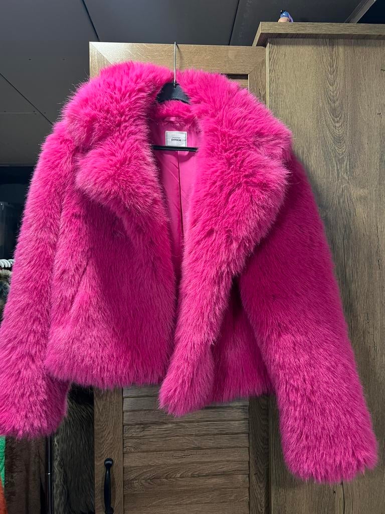 mooie rose bontjas, Kleding | Dames, Carnavalskleding en Feestkleding, Ophalen of Verzenden, Zo goed als nieuw, Maat 38/40 (M)