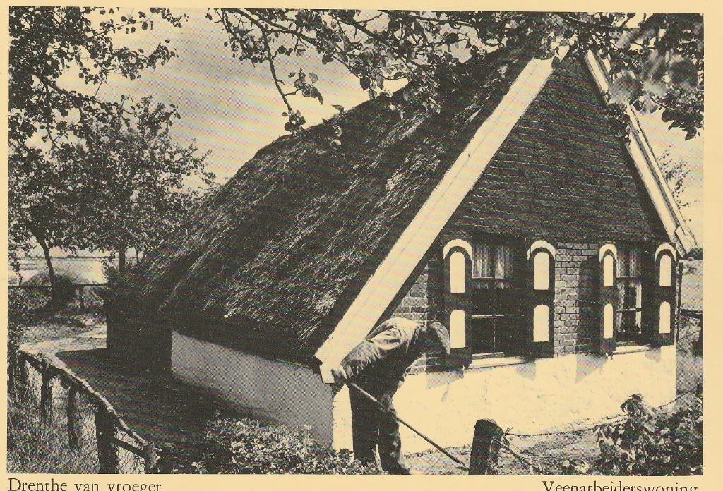GF018 Drenthe - Drenthe van vroeger / Veenarbeiderswoning, Verzenden, 1980 tot heden, Ongelopen, Drenthe