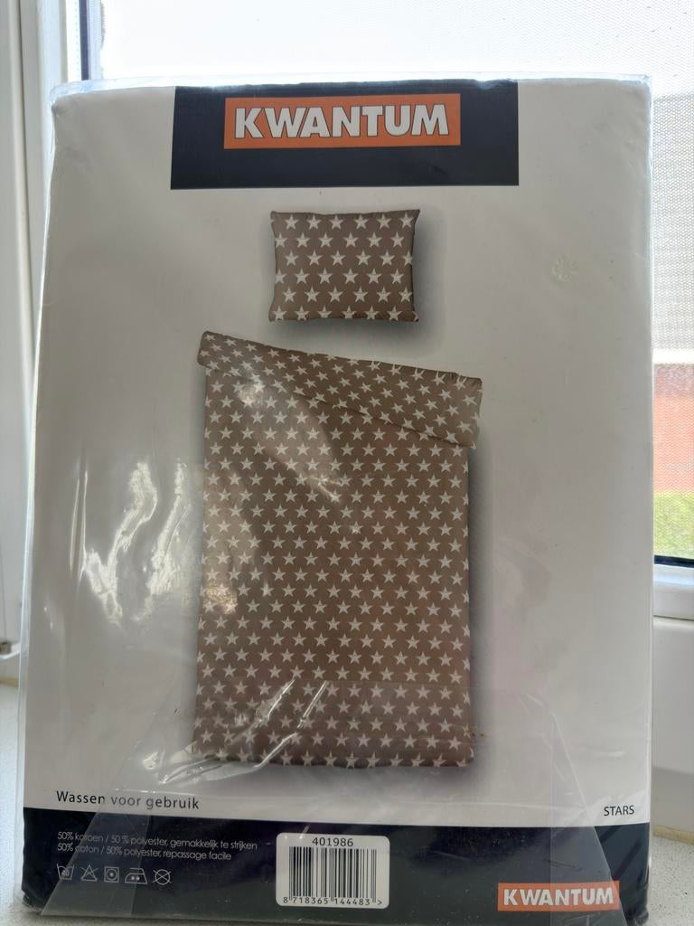 Kwantum dekbedovertrek 140x200 cm met sterren, Ophalen, Eenpersoons, Beige, Dekbedovertrek