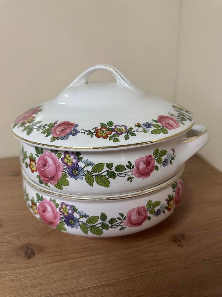 Franz Ant Mehlem Royal Bonn Poeseleinen Dekschalen - 2 Etage, Ophalen