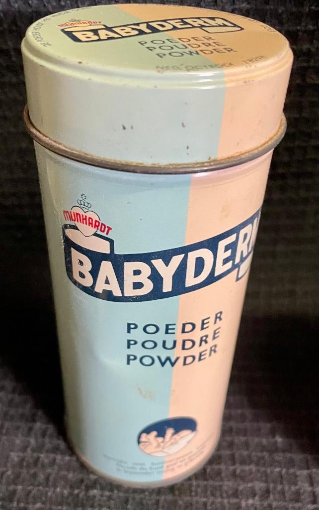 Zwitsal babypoeder blik met deksel rammelaar (brocante), Verzamelen, Ophalen of Verzenden, Gebruikt, Overige, Overige merken