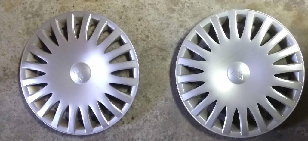 5 wieldoppen 15 inch ( mitsubishi en universeel), Ophalen, Gebruikt