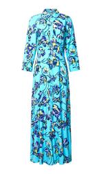 Mooie turquoise gebloemde blousejurk van YAS!, Blauw, Nieuw, Ophalen of Verzenden, Maat 34 (XS) of kleiner