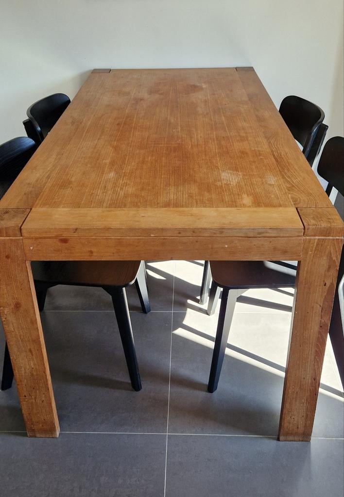 Houten eettafel, Ophalen, Gebruikt, 50 tot 100 cm, 150 tot 200 cm