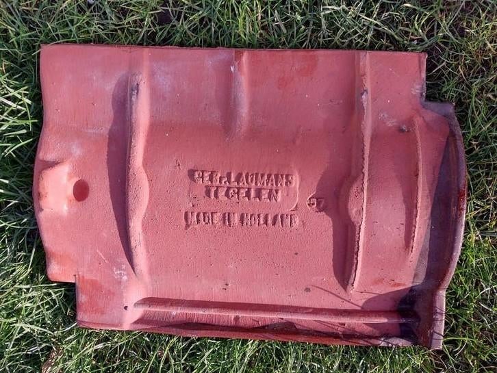 Gebruikte wijnrode verglaasde dakpannen - ca. 110 m2, Ophalen, Gebruikt, Steen of Klei, 15 m² of meer