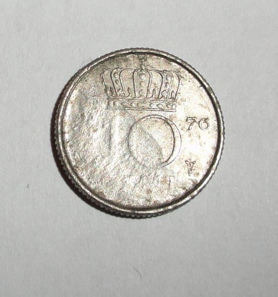 Munt Dubbeltje misslag 1976, Postzegels en Munten, Munten | Nederland, Ophalen of Verzenden, Koningin Juliana, 10 cent, Losse munt