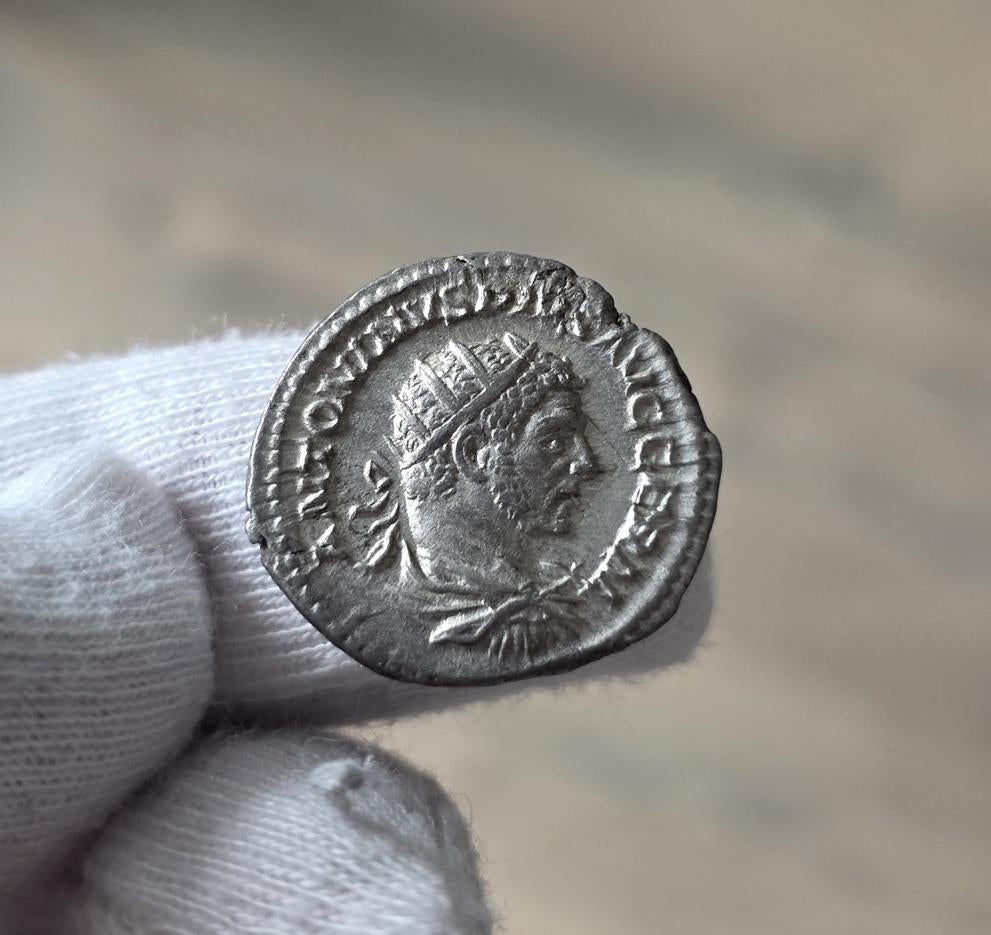 Romeinse munt zilveren Antoninianus Caracalla PR, Ophalen of Verzenden, Overige landen, Losse munt, Zilver