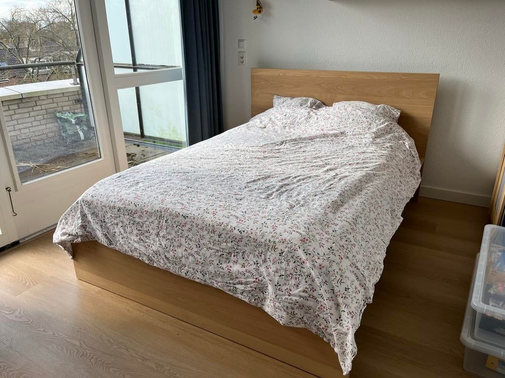 IKEA Malm bed 140x200 met lades beige, Huis en Inrichting, Slaapkamer | Bedden, Ophalen, Beige, Tweepersoons, 140 cm