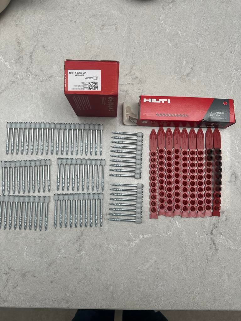 Hilti schiethamer nagels en patronen, Ophalen of Verzenden, Nieuw, 50 tot 100 mm, Spijkers