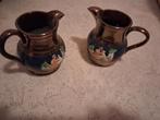 Ouderwetse Goudstenen Kannetjes met Romantische Scène, Antiek en Kunst, Ophalen of Verzenden