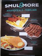 1 POSTER Smul&More maanddeals cafétaria Februari Menu poster, Ophalen of Verzenden, Nieuw, Deurposter of groter, Overige onderwerpen