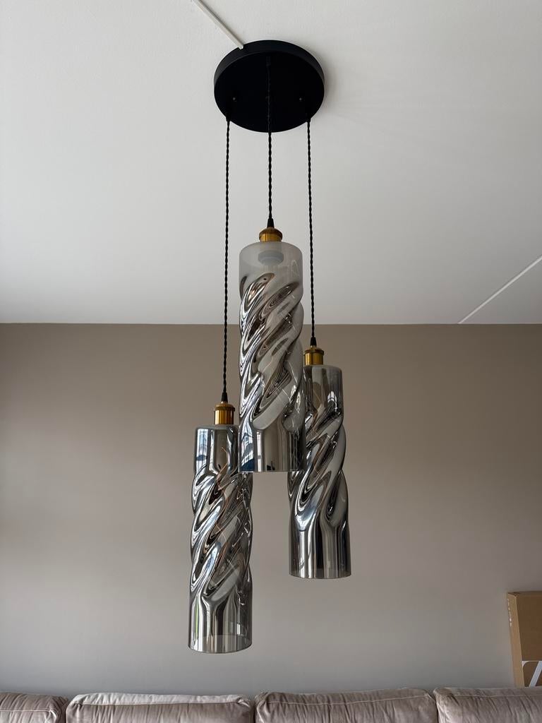 Moderne Salontafel Lamp - Spiraal Design, Ophalen, Gebruikt, Glas, 75 cm of meer