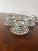 6 Booths "Dragon" mokka kopjes - Groen met goud, Ophalen of Verzenden