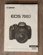 Canon EOS 700D Instructiehandleiding - Nederlands, Ophalen of Verzenden, Zo goed als nieuw