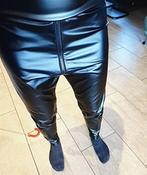 Dubbele rits pu legging met pu leren sokken, Kleding | Dames, Verzenden, Zwart, Nieuw, Legging