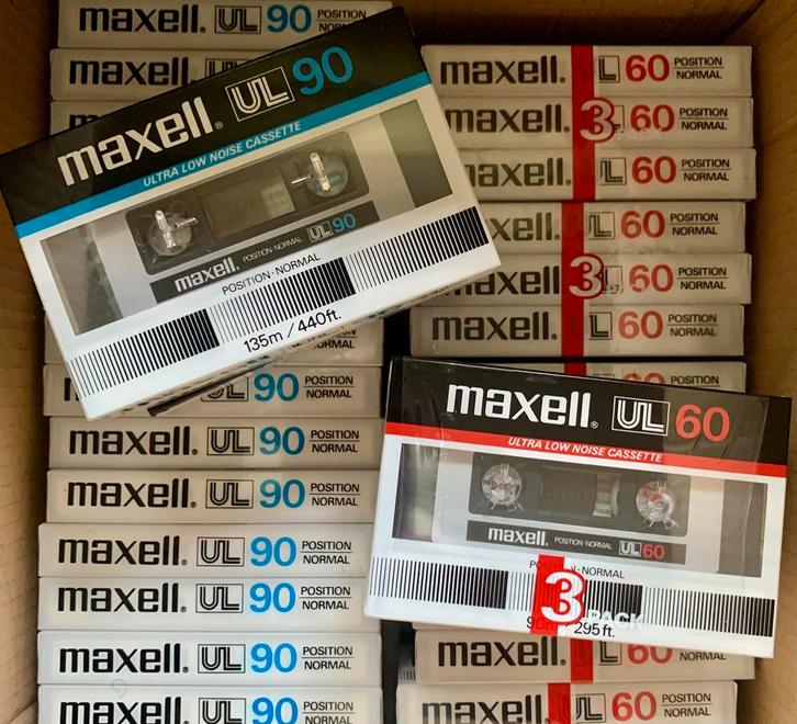 NOS Maxell UL60 UL90 NIEUW 1982 cassettebandjes UL 60 90 OVP, Cd's en Dvd's, Cassettebandjes, Nieuw in verpakking, Onbespeeld