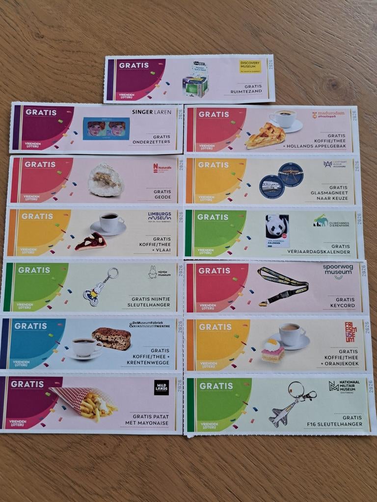 Vouchers vriendenloterij, Drie personen of meer, Overige soorten