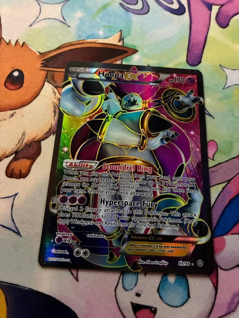 Hoopa EX Full Art XY Ancient Origins 89/98 EXC, Ophalen of Verzenden, Nieuw, Losse kaart