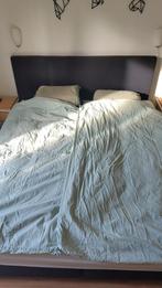 Tweepersoons boxspring bed met hoofdbord, Ophalen, Gebruikt, Zwart, Tweepersoons