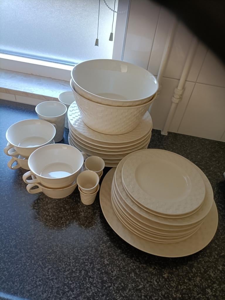 Servies room wit., Antiek en Kunst, Ophalen