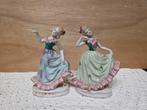 Porseleinen dansende dames beeldjes, set van 2, Ophalen of Verzenden