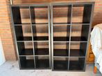 IKEA Kallax kast zwart 2x8 vaks, gebruikt, Huis en Inrichting, Kasten | Boekenkasten, Gebruikt, 100 tot 150 cm, 25 tot 50 cm, Overige materialen