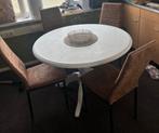 Ronde eettafel met 4 stoelen - 110cm diameter, Ophalen, Gebruikt, 100 tot 150 cm, Rond
