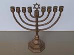vintage antieke messing bronzen Joodse Chanoeka kandelaar, Ophalen of Verzenden, Koper of Brons