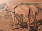 Lithografie van  paarden in duinen door Gh Breitner, Ophalen of Verzenden