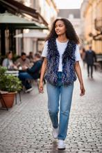 Bohemian hippie festival imitatiebont gilet hesje waistcoat, Verzenden, Nieuw, Maat 38/40 (M)