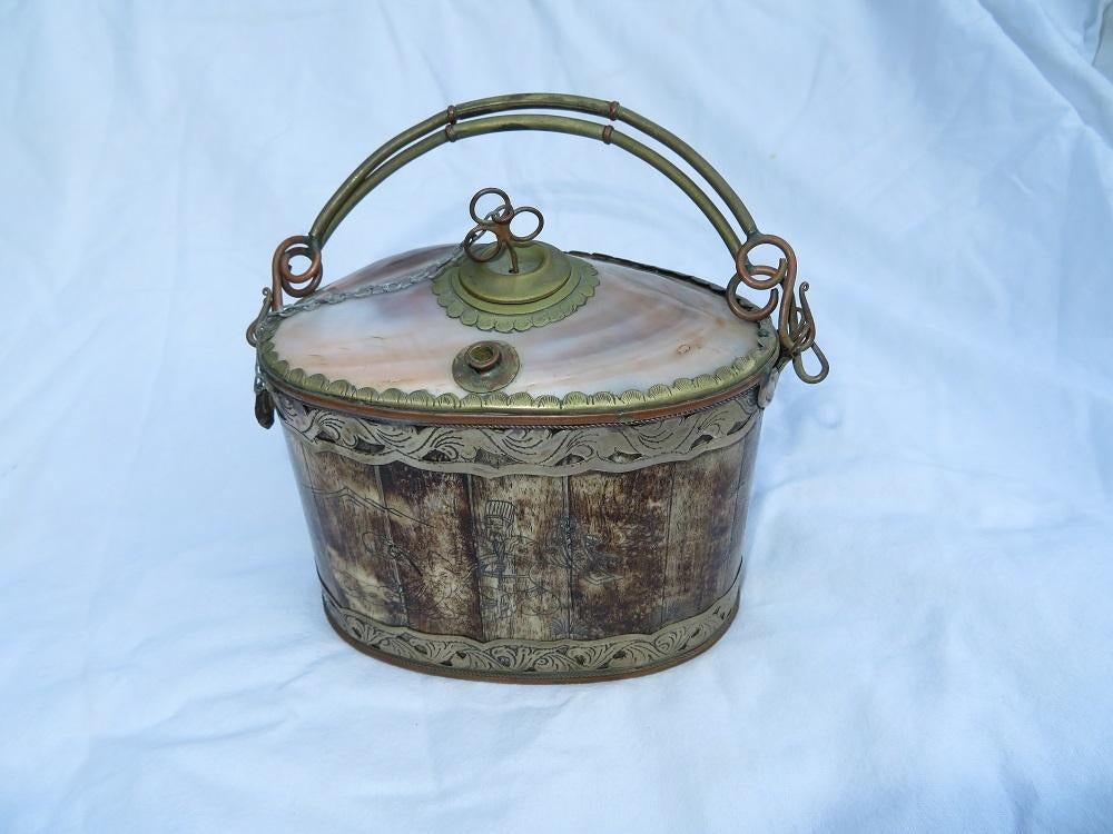 Antieke waterpijp van been - China - ca. 1890, Verzamelen, Rookartikelen, Aanstekers en Luciferdoosjes, Verzenden, Gebruikt, (Water)pijp