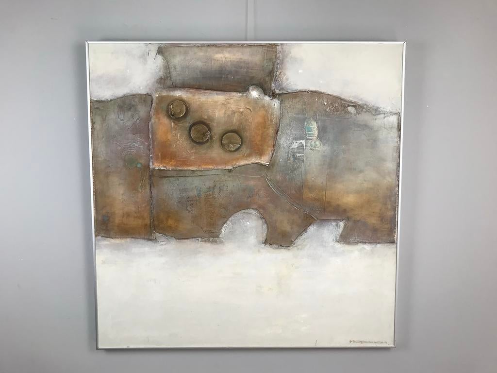 Michiel Hopman (1928-2001) Olieverf Op  Board 100 X 100cm, Antiek en Kunst, Ophalen