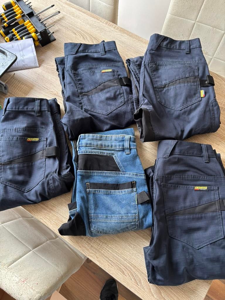 Pakket 5 werkbroeken C46, 30/32, Tuin en Terras, Werkkleding, Ophalen of Verzenden, Zo goed als nieuw, Overall