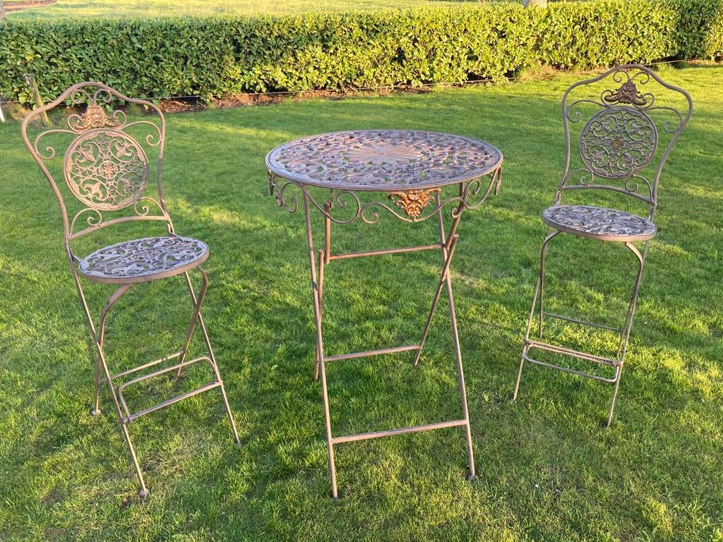 Biscottini inklapbare tafels en tuinstoelen in vintage stijl, Tuin en Terras, Tuintafels, Zo goed als nieuw, Rechthoekig, Kunststof