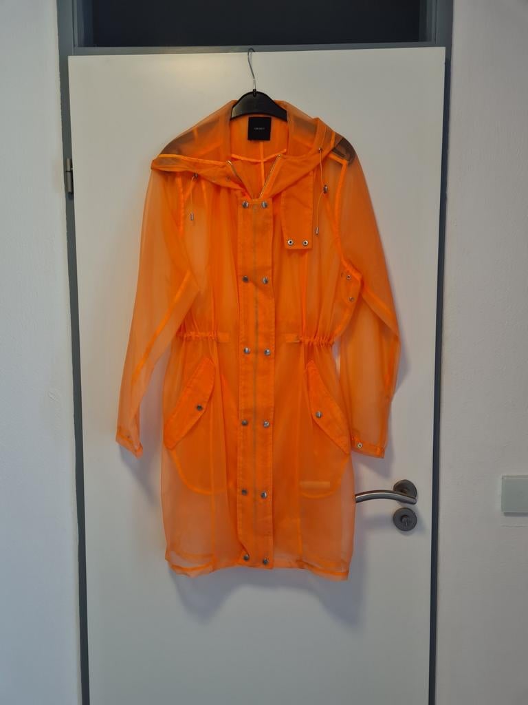 Oranje jas met elastische tailleband, Maat 42/44 (L), Nieuw, Oranje, Ophalen of Verzenden