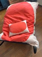 Grote Fatboy zitzak met kussen, 140x100 cm, Ophalen, Gebruikt, Oranje, Zitzak