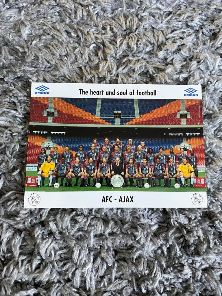 Ajax Elftalfoto Seizoen '96-'97 met handtekeningen, Ophalen of Verzenden, Zo goed als nieuw, Ajax, Poster, Plaatje of Sticker