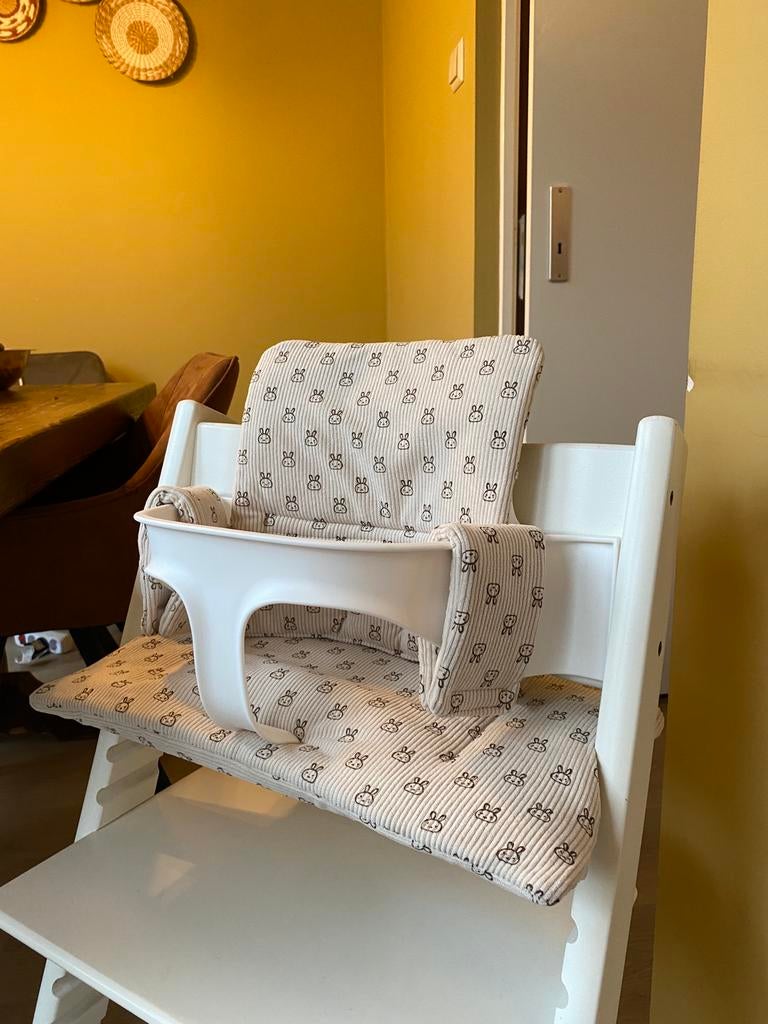 Beige Rib kussenset voor kinderstoel stokke tripp trapp, Kinderen en Baby's, Kinderstoelen, Ophalen of Verzenden, Nieuw, Meegroeistoel