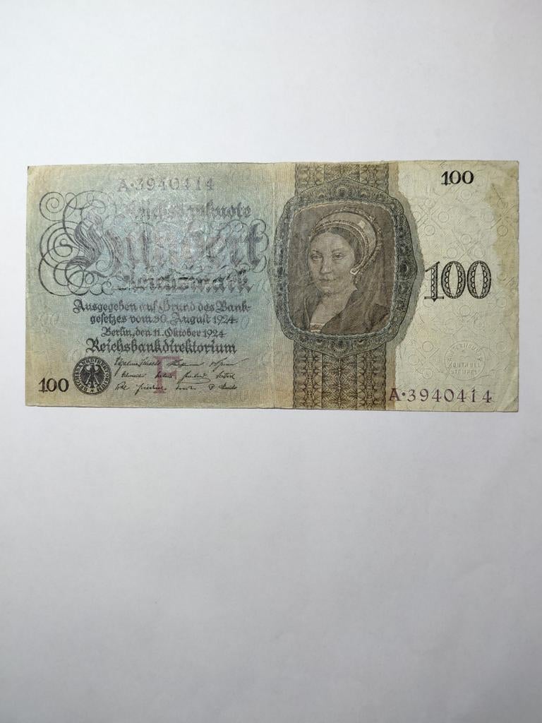 Duitse 100 mark 1924, Postzegels en Munten, Bankbiljetten | Europa | Niet-Eurobiljetten, Ophalen of Verzenden, Duitsland