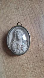 Antieke ovalen meerschuim met afb Maria, Ophalen of Verzenden