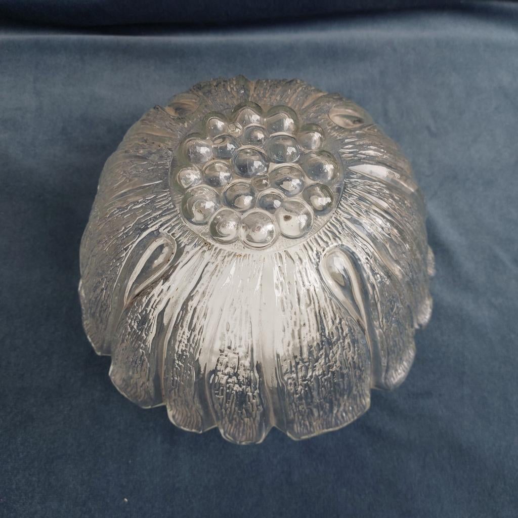 Vintage plafondlamp, plafonnière, Gebruikt, Ophalen of Verzenden, Glas, Onbekend