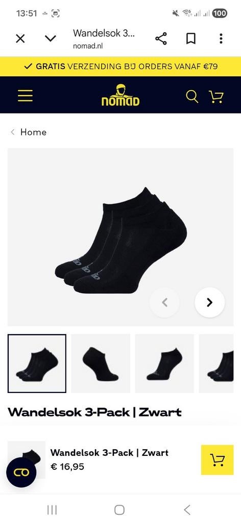 Nomad wandel sock, Ophalen of Verzenden, Nieuw, Maat 39 t/m 42