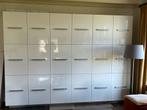 Modern wit hoogglans wandmeubel, Ophalen, Gebruikt, 200 cm of meer, Minder dan 150 cm